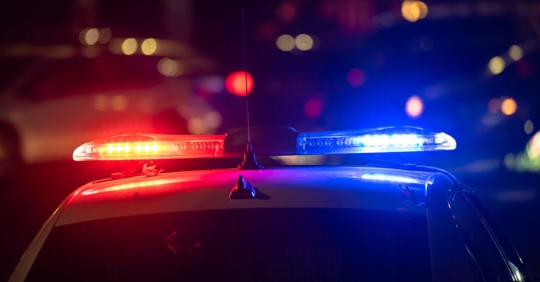 police car on the road